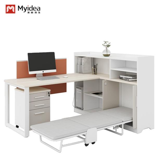 Buy cheap Contemporary Single-Person Office Desk Modern Steel and Wood Combination Furniture Nap Bed Foldable Storable for Office Use Support customization from wholesalers