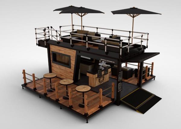 Buy cheap Topshaw Competitive Price Solution 15FT 10ft Black Color Prefabr Coffee Container Bar Shipping Container Bar For Sale from wholesalers
