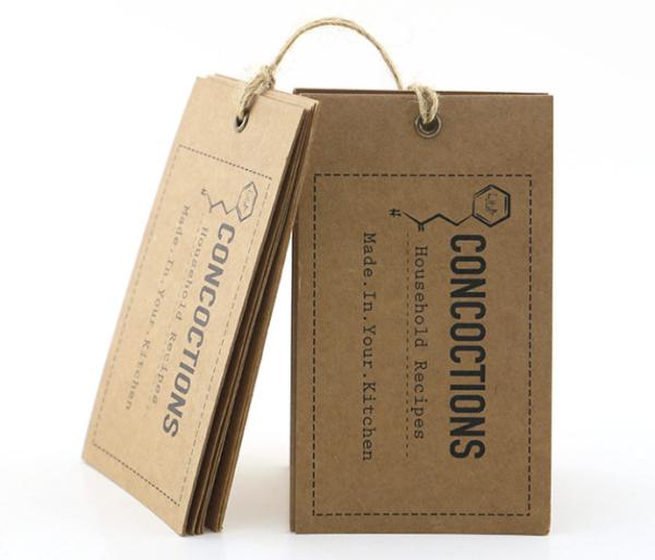 Buy cheap Biodegradable CMYK 300gsm Kraft Paper Hang Tags For Jeans 50x90mm from wholesalers