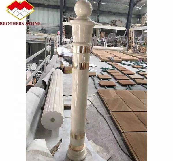 Buy cheap Modern White Natural Stone Square Pillar Polished Column for House from wholesalers