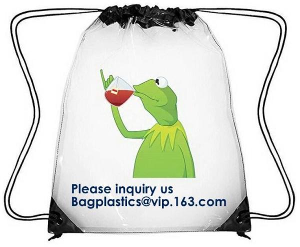 Buy cheap Custom Made PVC Transparent Drawstring Bag For Sports Cloth,Sport Promotional Clear Pvc Beach Shoe Bag Clear Drawstring from wholesalers