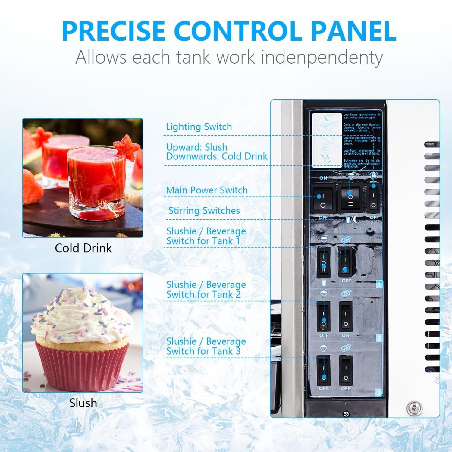 110v 220v Machine Granita Slush Puppie Big Capacity