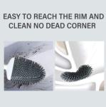 UKAS Certified Flexible Silicone Toilet Cleaning Brush Set Deep Cleaning