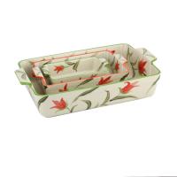 Buy cheap Flower Pattern Porcelain Ceramic Bakeware Sets 1mm Thickness For Kitchen ODM product