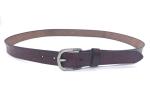 Brushed Gunmetal Real Leather Belt Womens Embossed Labyrinth Pattern
