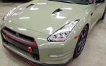 Heat Tolerance Slidable Ultra High Gloss Car Wrap Khaki Green Automotive Vinyl