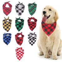 Buy cheap Custom Printed Red Plaid Dog Scarf Spring Flowers Large Dog Bibs product