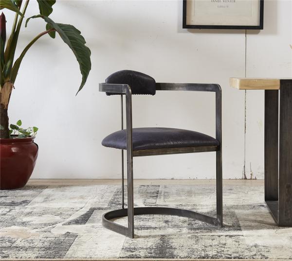 Buy cheap Single Genuine Leather Dining Room Chairs Metal Frame Home / Hotel Furniture from wholesalers