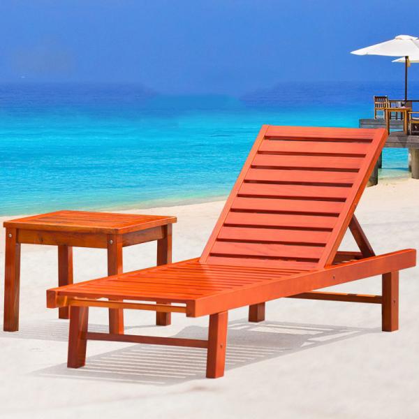 Buy cheap Beach Chair Solid Wooden Outdoor Furniture Folding Recliner Sofa For Hotel Swimming Pool from wholesalers