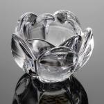 Lotus Flower Clear Crystal Glass Votive Tealight Candle Holders Lead Free