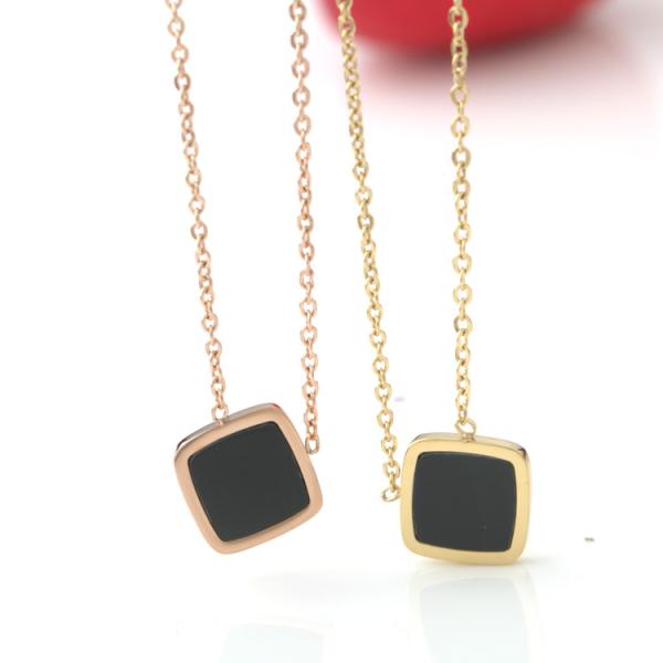 Buy cheap Black shell necklace, Stainless Steel Jewelry, Rhombus Shape Necklace women jeweller from wholesalers