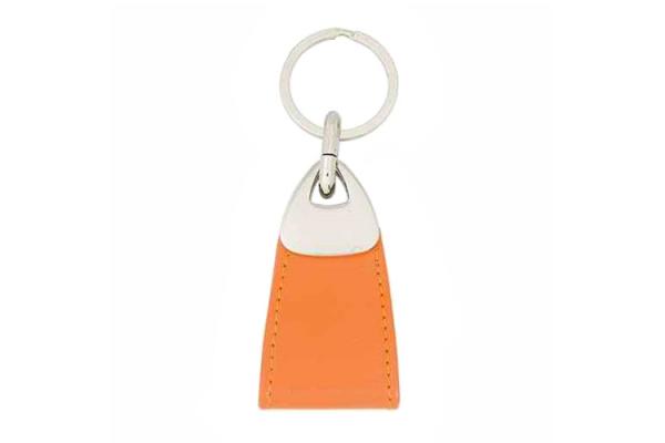 Buy cheap Orange Color PU Leather Key Chains Sewing Personalized Custom Key Holder from wholesalers