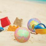 Portable Kids Beach Ball Toy , Parent Child Interactive PVC Water Play Ball