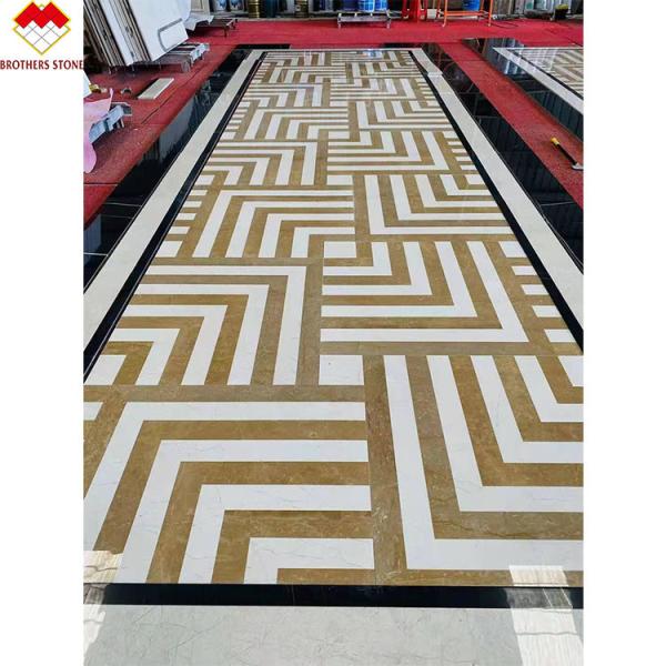 Buy cheap Yellow Royal Wood Grain Marble Stone Slab For Lobby Waterjet Medallion from wholesalers