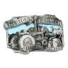Buy cheap Zinc Alloy American Farmer Metal Belt Buckle With Concave Back And Hook Closure from wholesalers