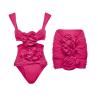 Buy cheap Womens Nylon Bikini Trio Set In Red/Blue/Green For Beach Wear from wholesalers