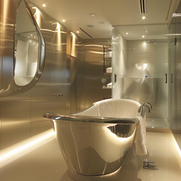 Stylish Stainless Steel Cladding Silver Brushed For Contemporary Office