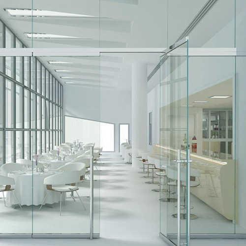 Finished Surface Aluminium Commercial Frameless Glass Door for Bathroom Popular