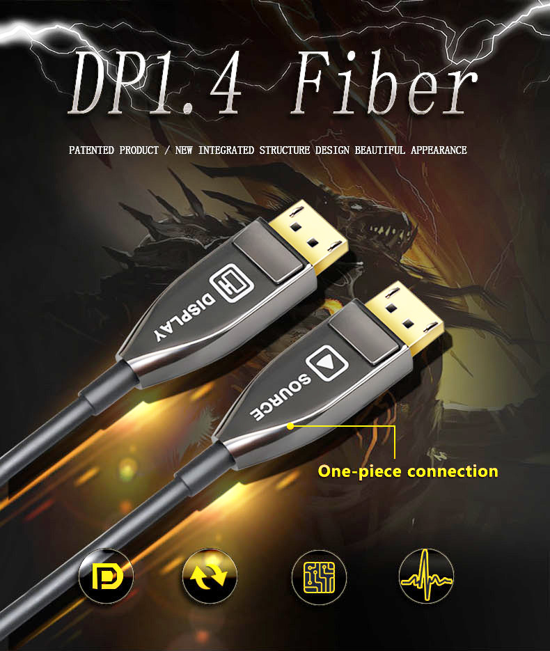 32AWG 4Gbps 8K High Speed Video Displayport Cable Support 7680x4320 HD Resolution