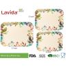 Buy cheap FDA Pass Hand drawn watercolored flowers birds Disposable Eco-friendly Bamboo Fibre Tray Small Medium Large 3-PC Set from wholesalers