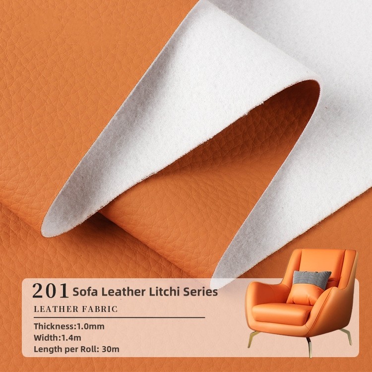 High End PVC Sofa Leather 1.0mm Thickness Furniture Litchi Faux Leather