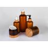 Buy cheap Bamboo Lid Empty Facial Cream Pump Lotion Jars Containers Cosmetic Packing Set Amber PET Plastic Bottle from wholesalers