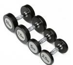 commercial PU dumbbells, PU coated Round Head Fixed Dumbbells with Electroplated