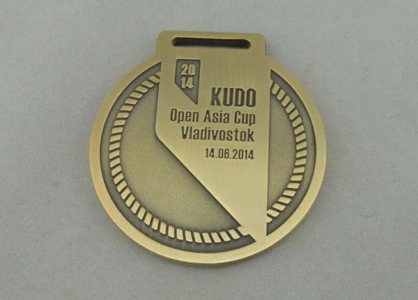 Buy cheap 2014 Kudo Die Cast Medals With Zinc Alloy / Antique Gold Plating 65 mm from wholesalers