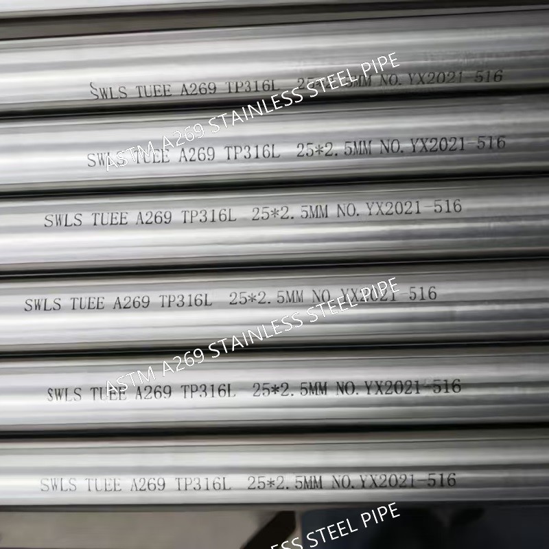 SA269 Bright Annealed Stainless Steel Pipe Grade TP304 TP316L TP321 TP310S 8*1mm 6*1mm