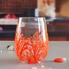 Buy cheap Egg Shaped 500ml Crystal Wine Glass With Embossed Red Corals from wholesalers