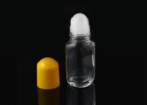 Buy cheap Transparent Glass Rollerball Perfume Container 50ml Yellow Pp Plastic Cap from wholesalers