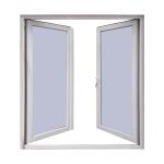 Pvc / Upvc Glass Casement Window European Style Double Glazed Casement Window