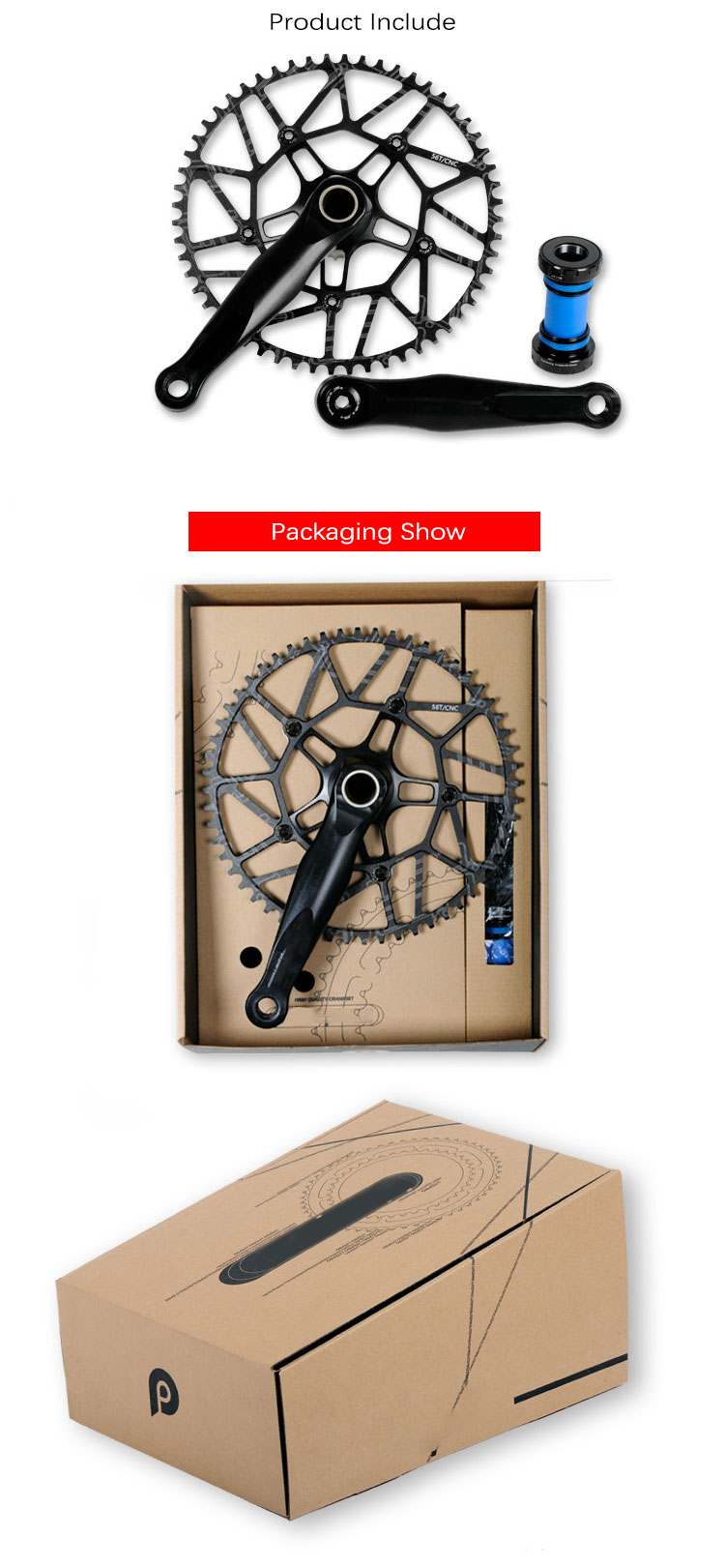 Road Bicycles Super Hollowtech Taiwan BCD130 170mm 54T Cranksets for and Performance