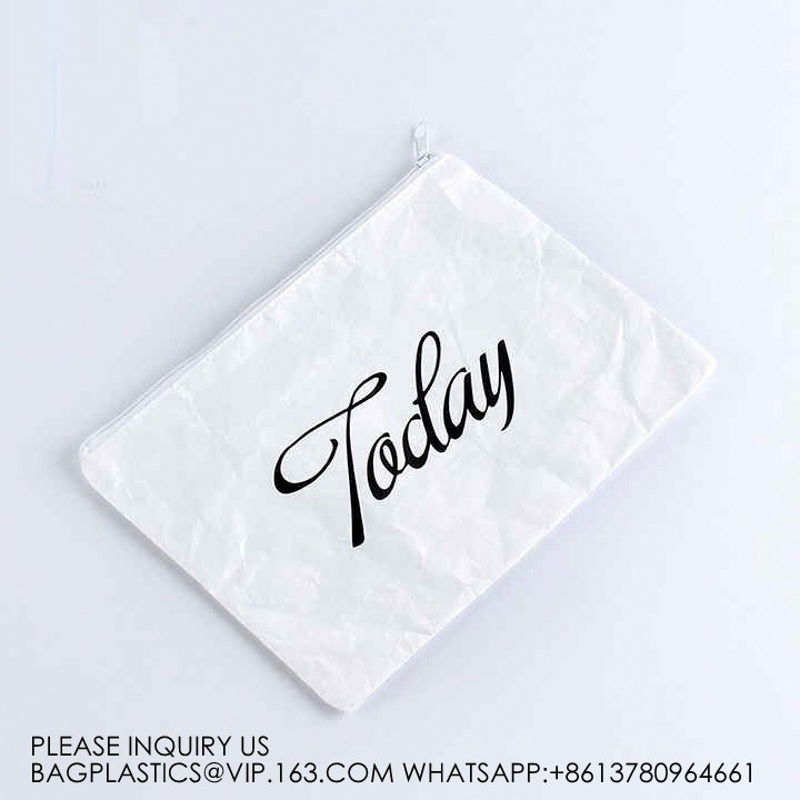 Tote Shopping Bags, Foldable Large Capacity Custom Logo Dupont Paper Shopping Vest Bag Tyvek T-Shirt Tote Bag