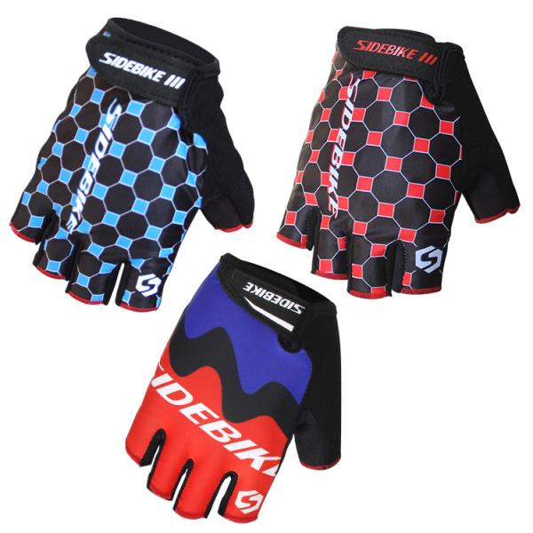 Buy cheap Outdoor Sports Bike Half Finger Gloves Customized Label Bright Color Printed from wholesalers