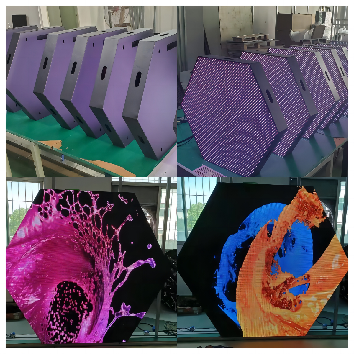 IP65 Outdoor Led Hexagon Wall Panels Display For Commercial Advertising