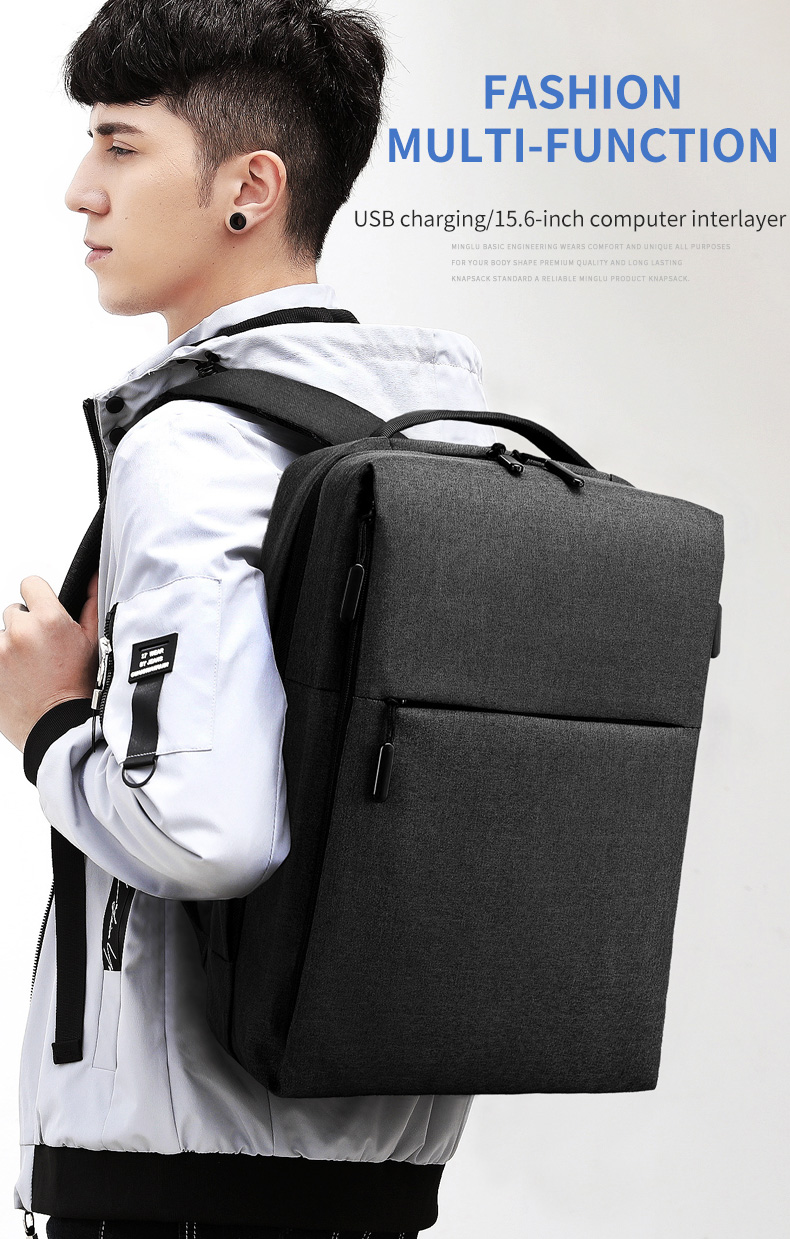 Factory wholesale custom logo new men 15.6-inch usb charging waterproof business Laptop Backpack