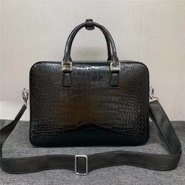 Buy cheap Authentic Crocodile Belly Skin Businessmen Briefcase Large Working Purse Genuine Real Alligator Leather Male Laptop Bag from wholesalers