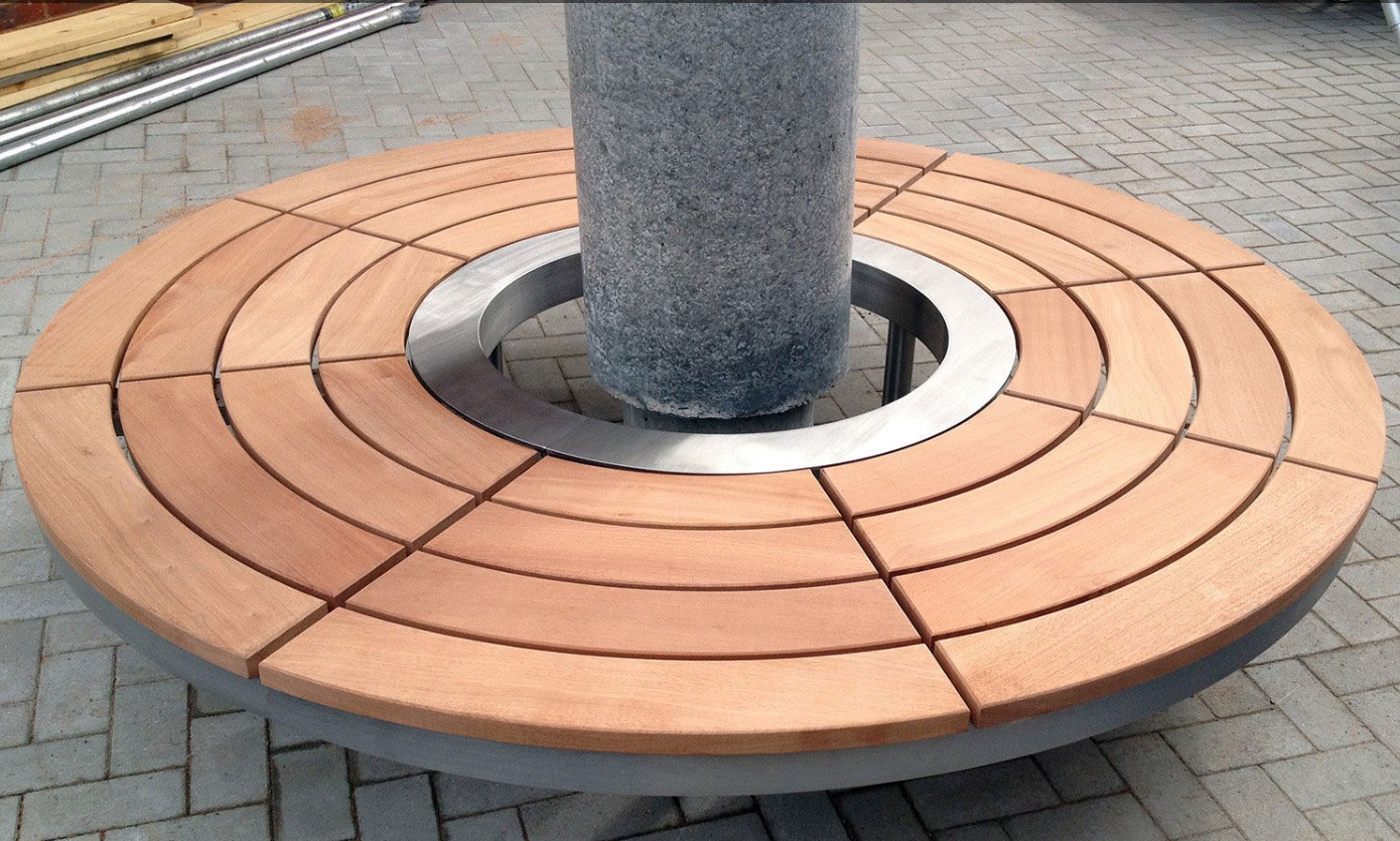 Commercial Waiting Bench Tree Seat Outdoor Tree Around Benches Wooden Storage Bench Seat with Round Tree Bench