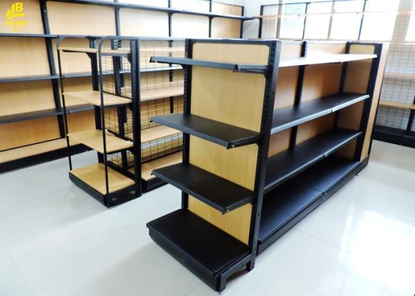 Buy cheap Black Wire Grid Wood And Metal Shelves 630mm/900mm Length 30kg/ Layer Load from wholesalers
