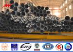 Galvanized Steel Pole For 33KV Line Transmission With Slotted Holes For Anchor