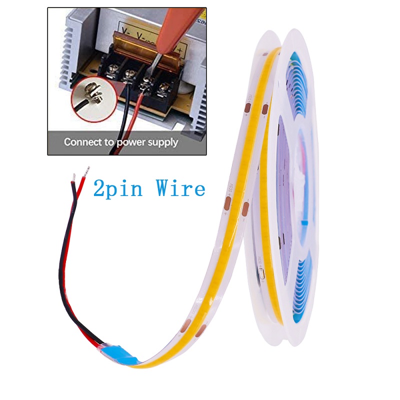 120lm/w Warm Nature White COB Led Strip Light for Cabinet Bedroom Kitchen Lighting
