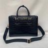 Buy cheap Authentic Real True Crocodile Belly Skin Businessmen Briefcase Bag Genuine Alligator Leather Male Large Black Handbag from wholesalers