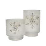 Snow Flake Glass Candle Holders