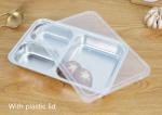 Smooth Edges Kids Dinner Plates Stainless Steel Divided Dinner Plates Rectangle