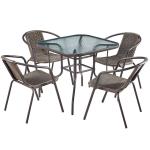 Hotel Garden Balcony Beach Stackable Armchair Woven PE Rattan Wicker Dining