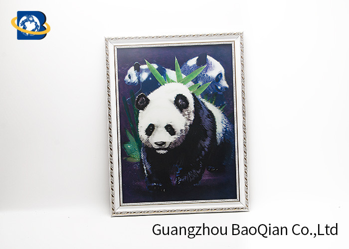 House Wall Printing 3D Lenticular Pictures Cute Cat / Panda Animal Flip Image