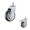 Buy cheap 5 Inch Soft TPR Round Tread Wheel Grey Threaded Stem Caster Wheels With Brakes For Hospital Beds from wholesalers