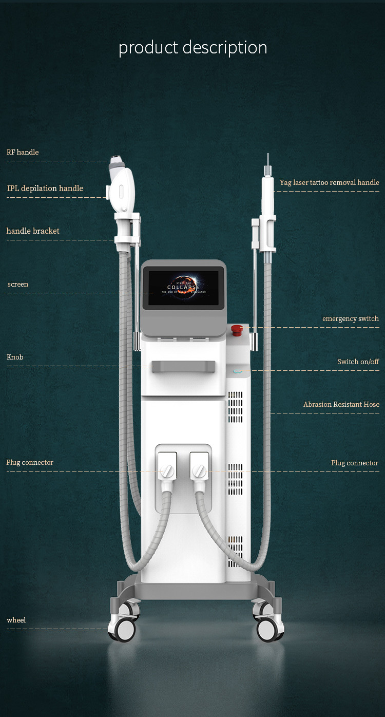 2000W Diode Laser Hair Removal Machine OPT ND YAG IPL Skin Rejuvenation Equipment