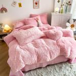 Thick Coral Velvet Bed Sheet Set Luxury Designer Comforter Sets for Winter